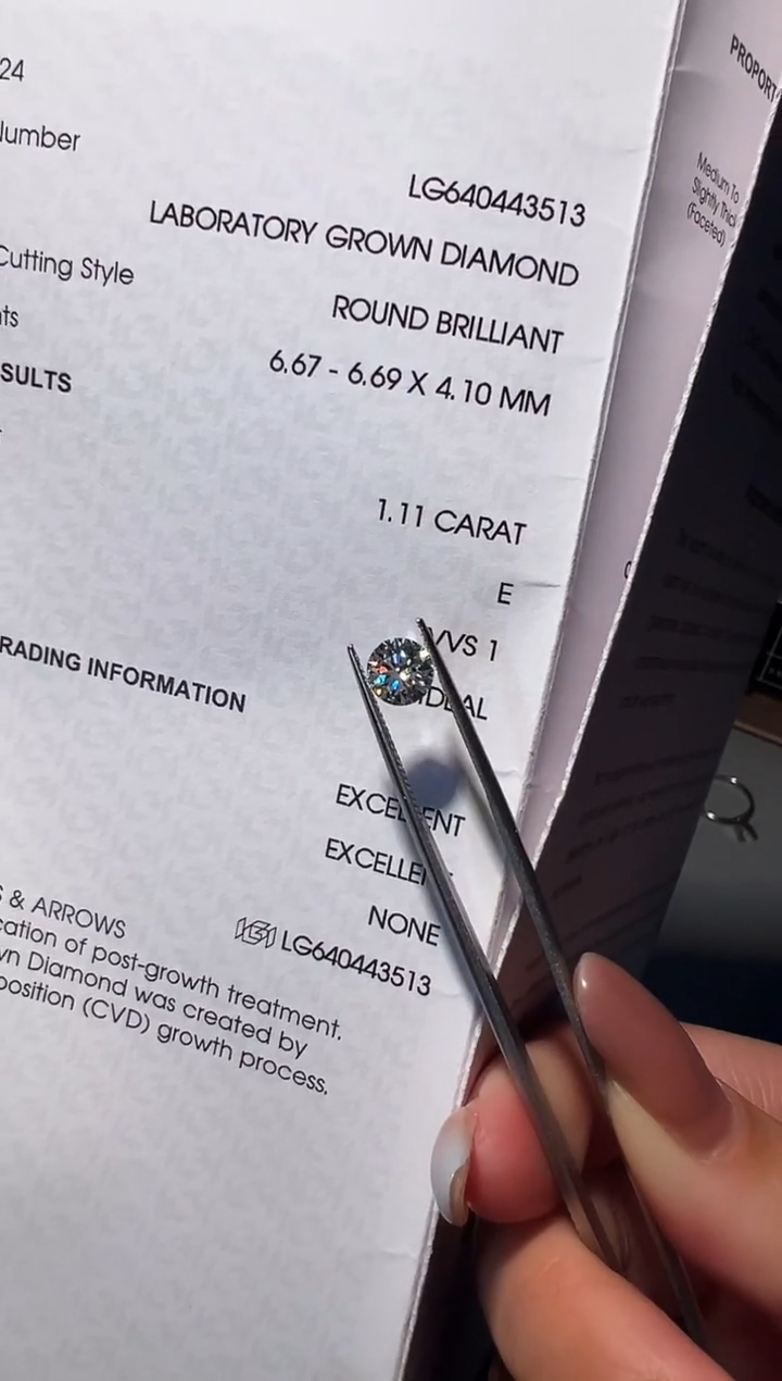 【闪购商品】实验室培育钻石裸石未镶嵌LG3513 1.11ct