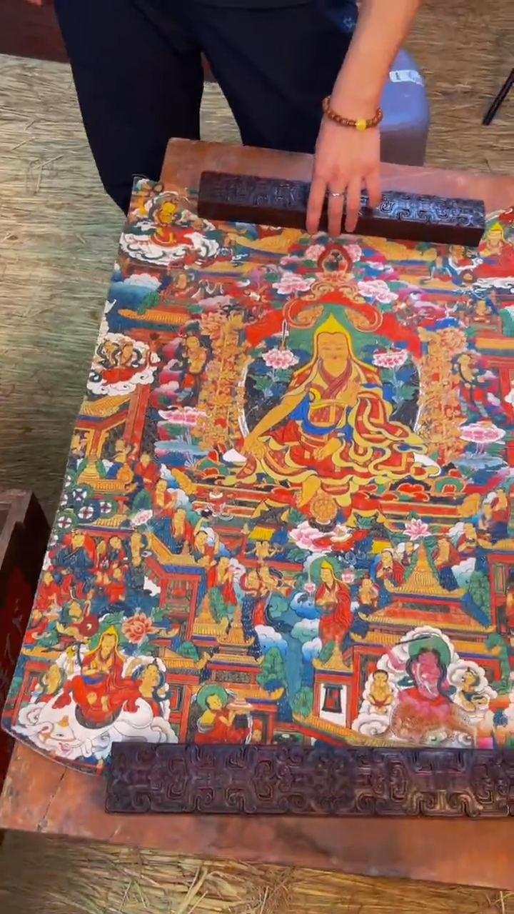 装裱画精品手绘唐卡链接--A137宗喀巴大师