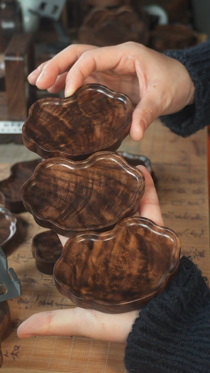 呐*北美黑胡桃木茶盘470（3个）有烘干