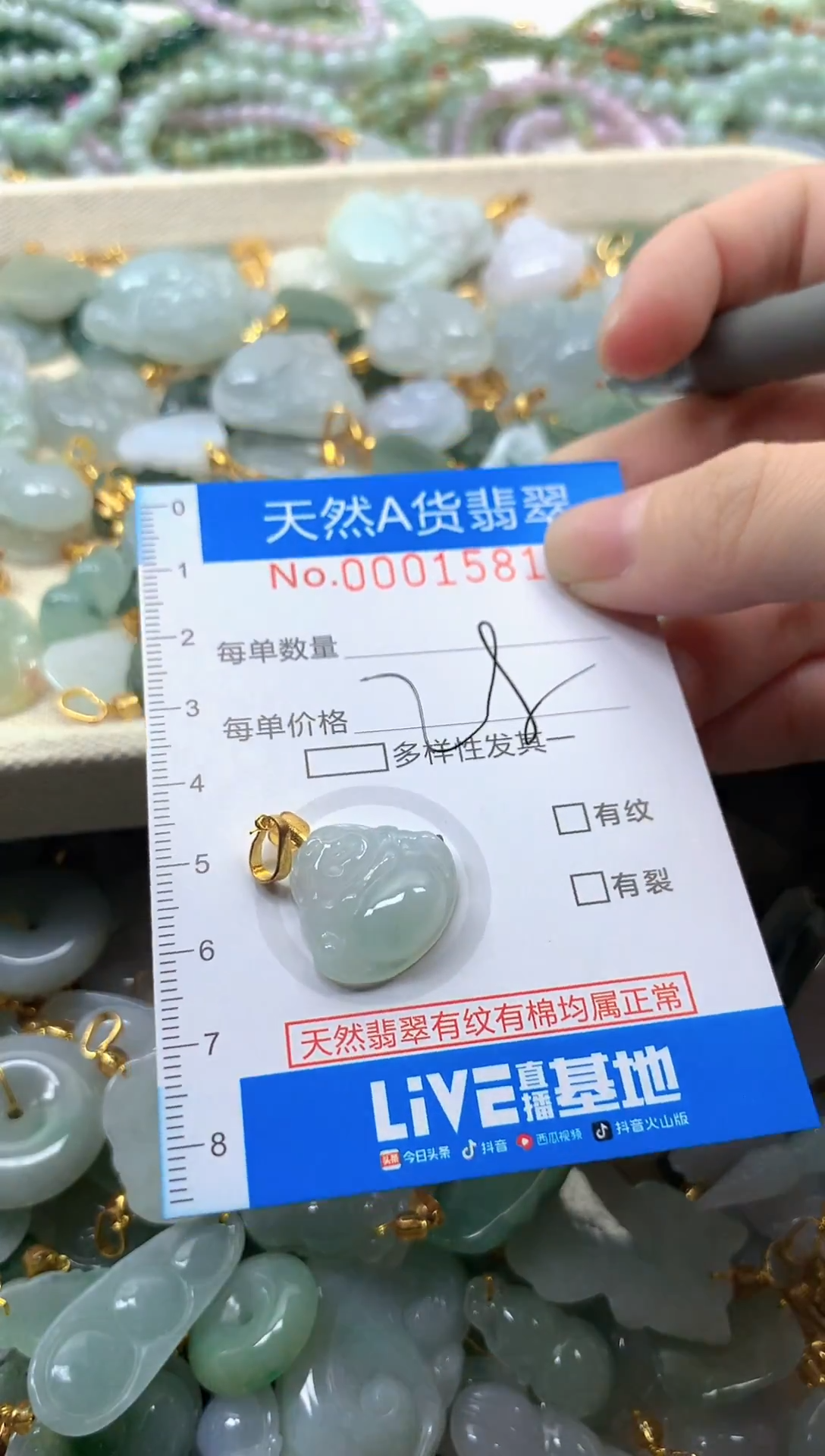 颈饰未镶嵌翡翠净货挂件-1581