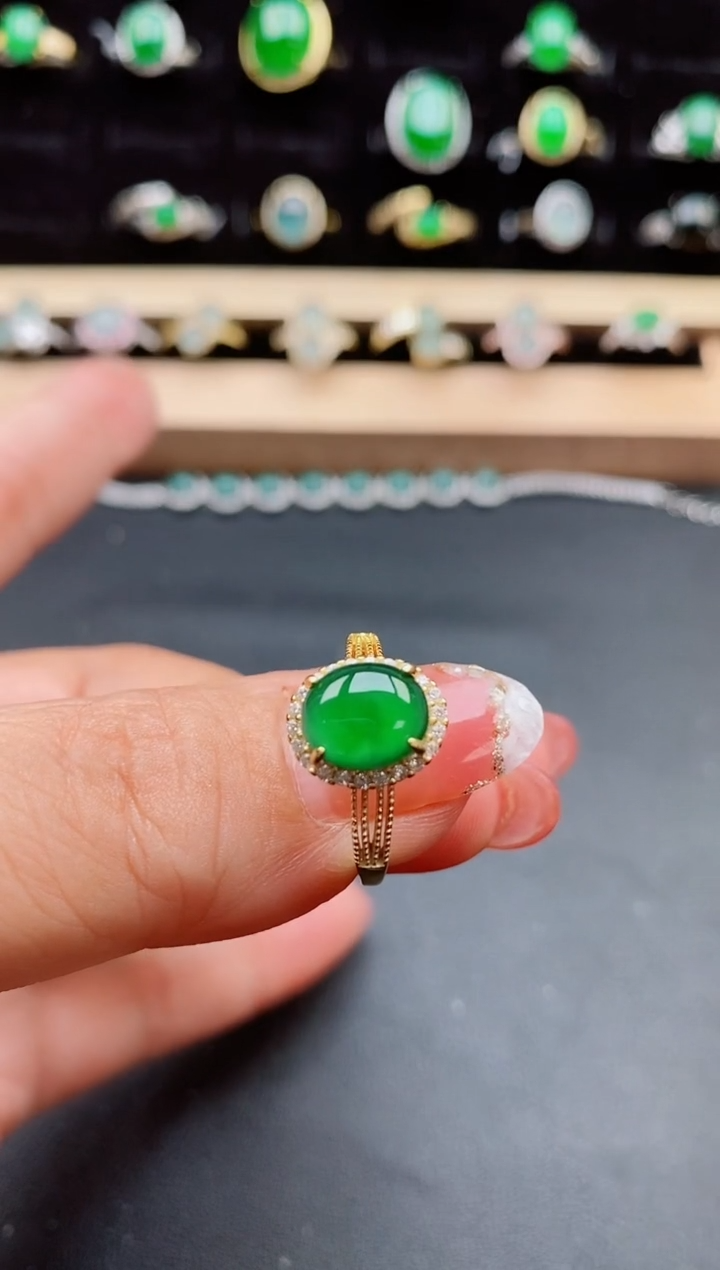 【闪购商品】翡翠戒指银S925镶嵌5080