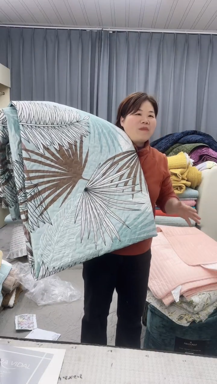 棉2.3*2.5棕榈叶水洗棉