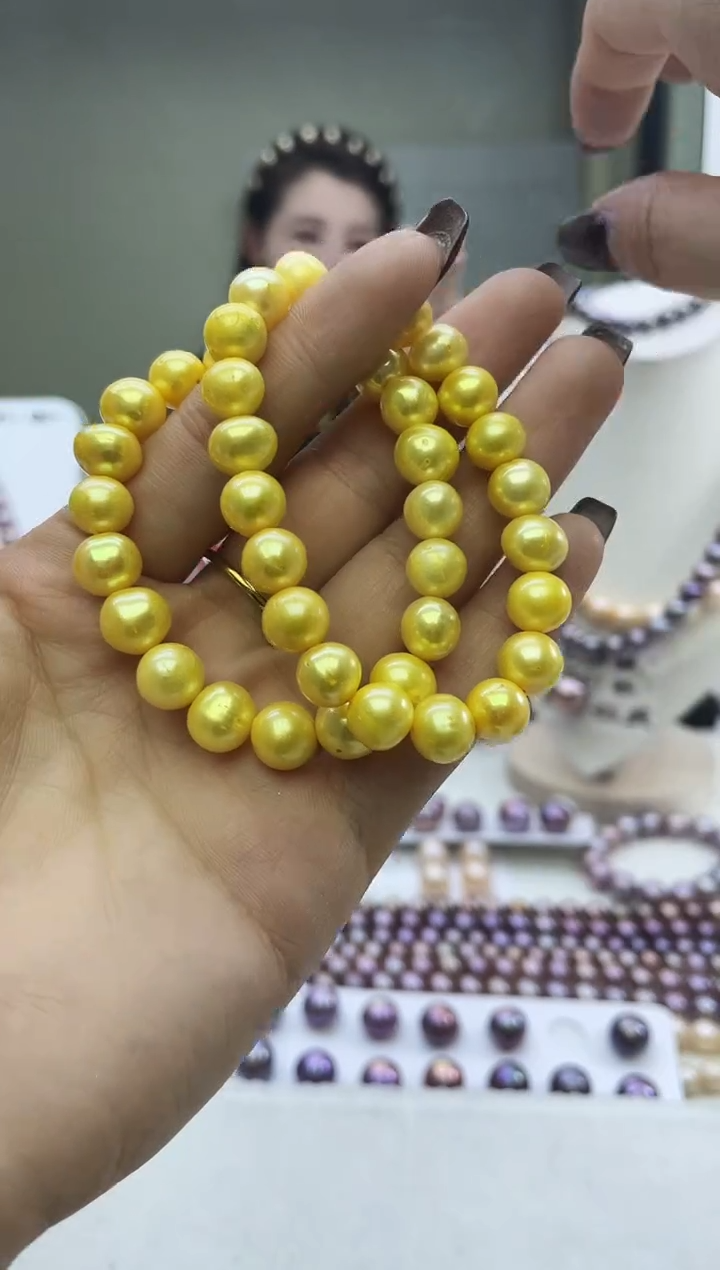 未镶嵌手链淡水珍珠黄色系手链