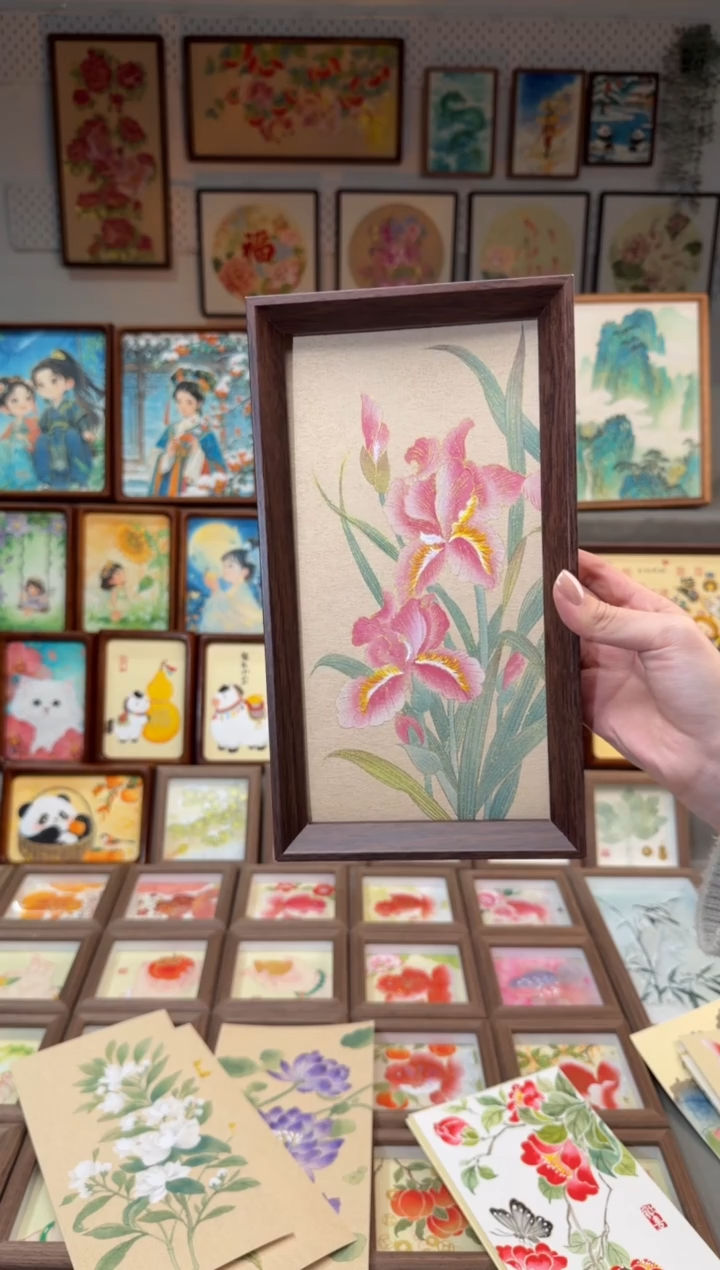 国画粉鸢尾 手绘国画27