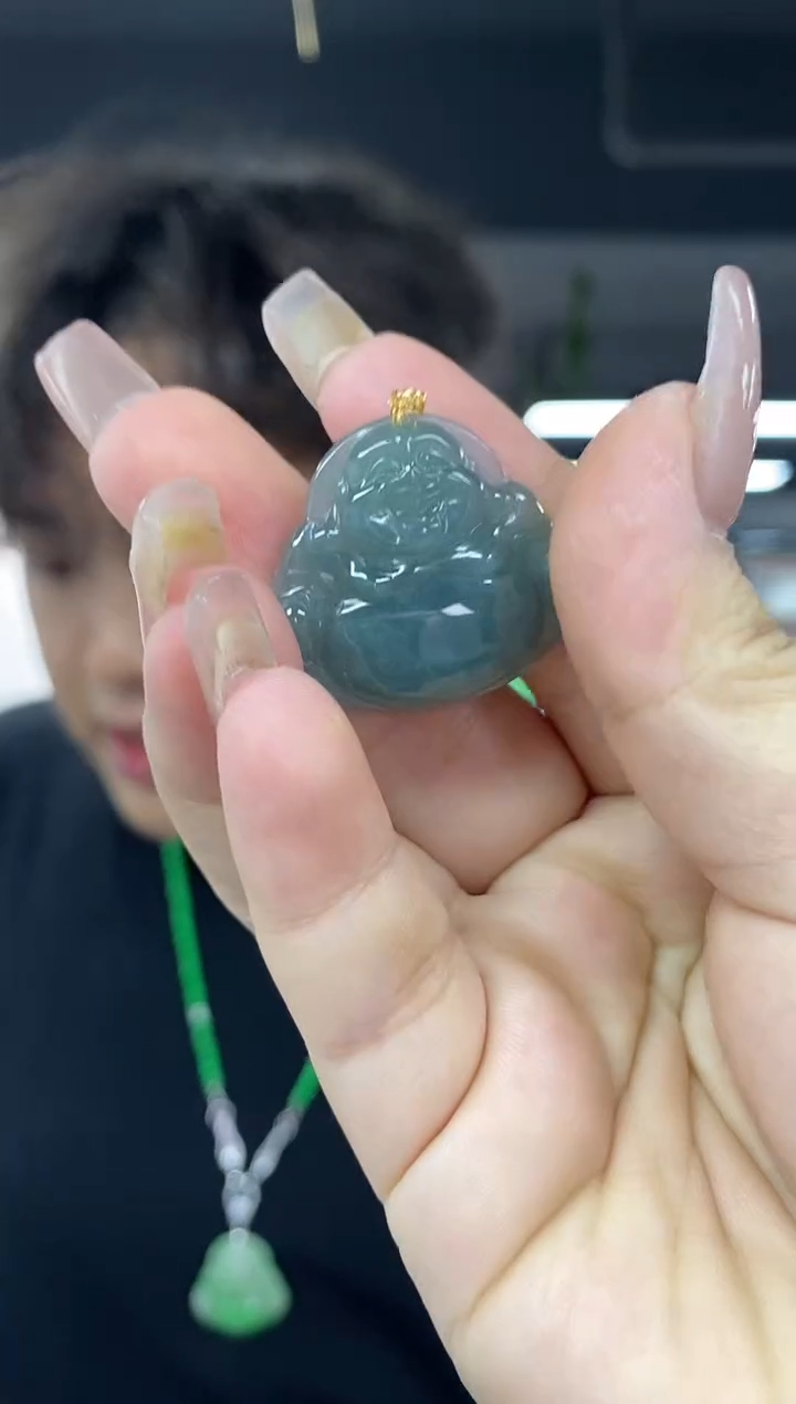 翡翠18K金镶嵌颈饰多样性发其一颜色微差