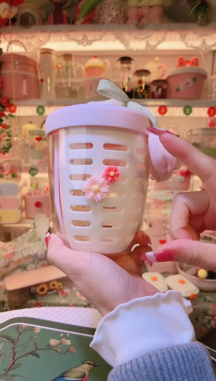 外带水果杯粉色——手工制作品质好！