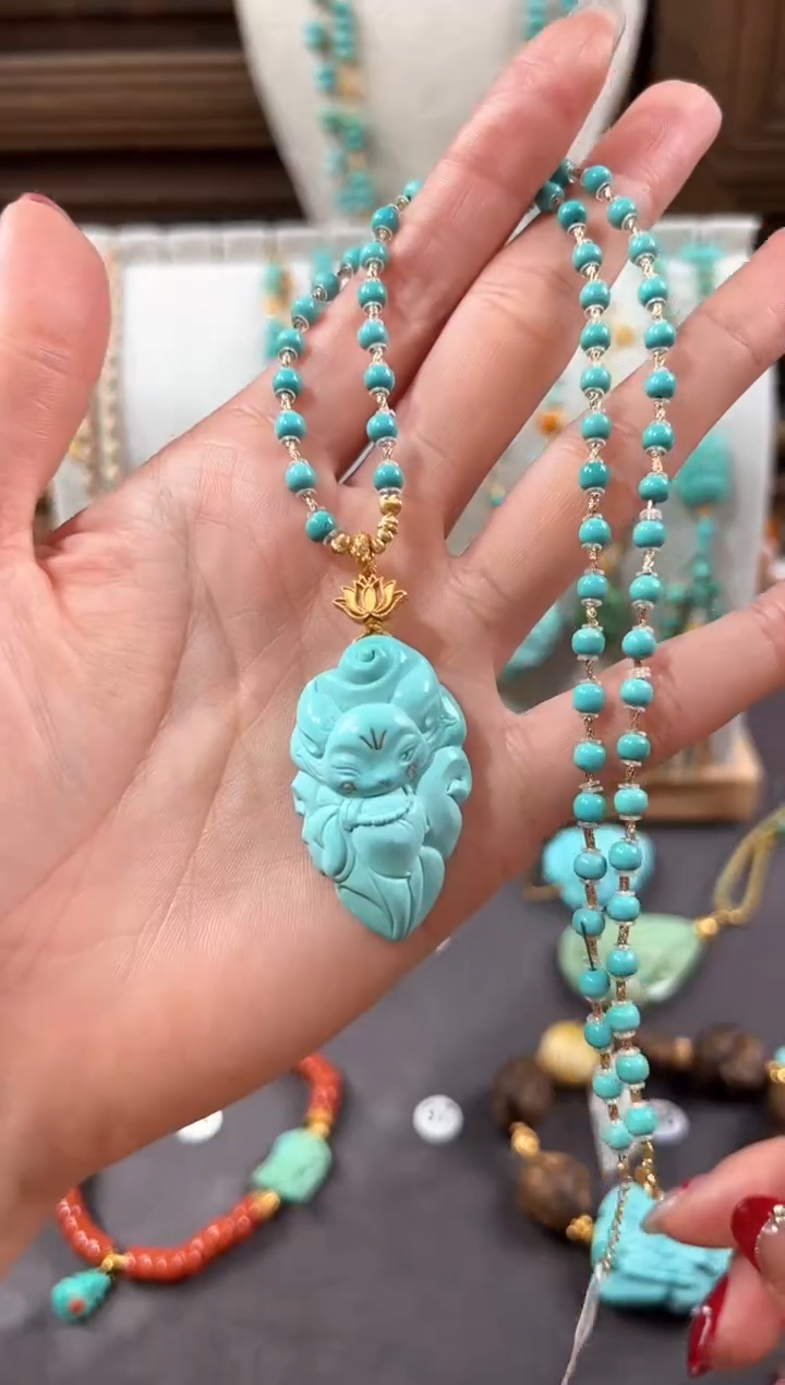 【闪购商品】绿松石颈饰18K金镶嵌绿松石项链