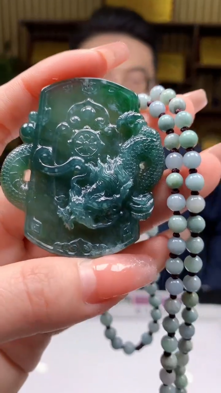 【闪购商品】定制翡翠未镶嵌1071-毛货挂件赠珠链14