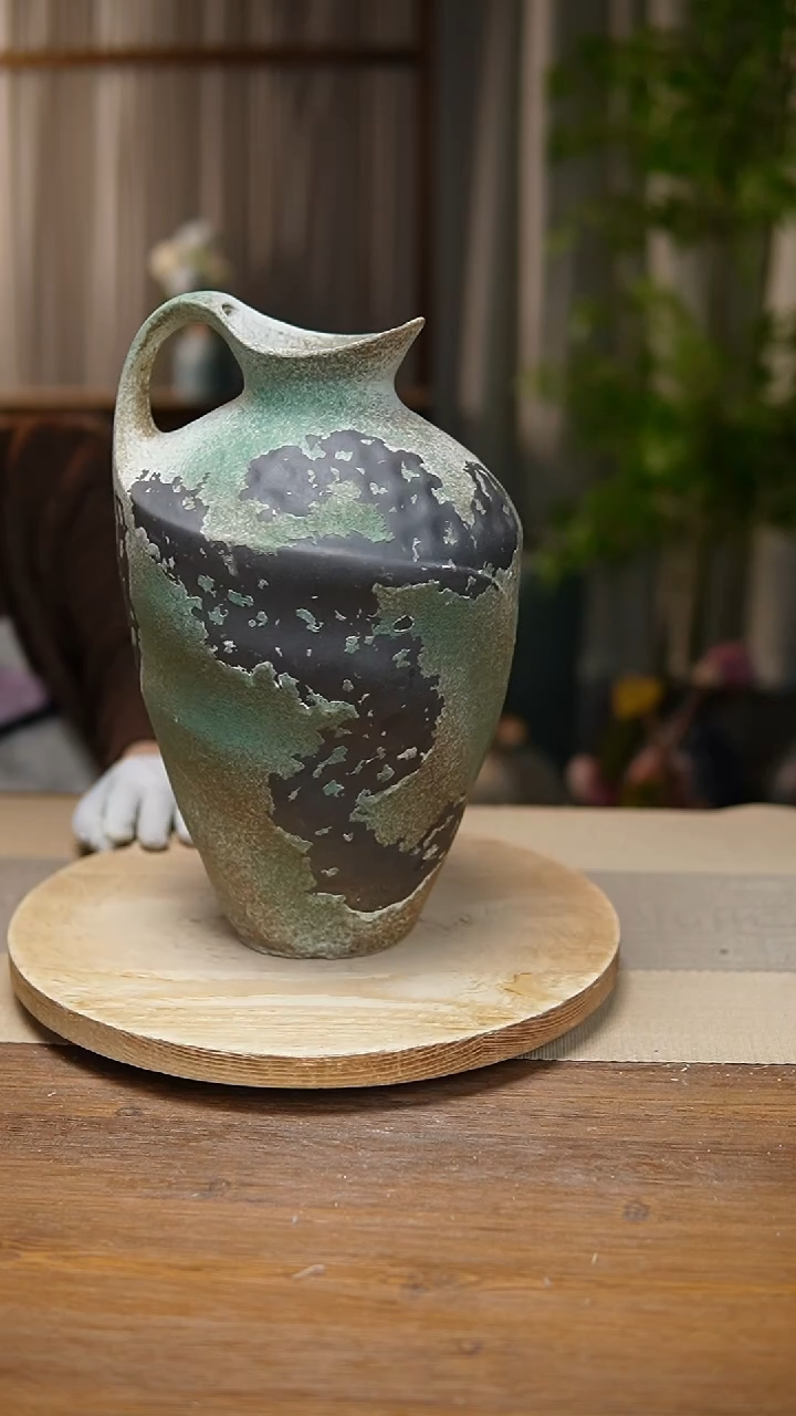 【闪购商品】陶瓷 花器诧寂复古绿