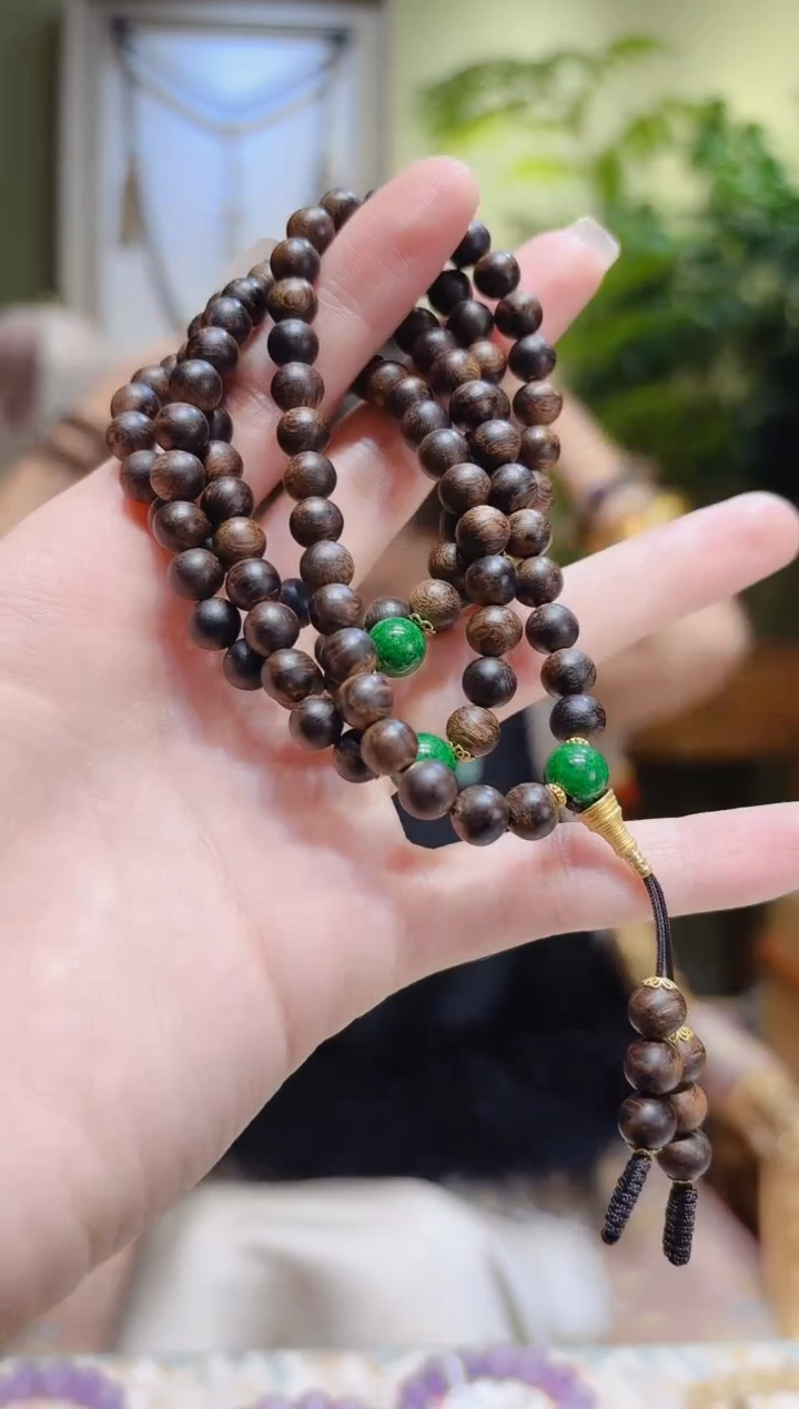 【闪购商品】沉香手串翡翠珠达拉干多圈6.6Z