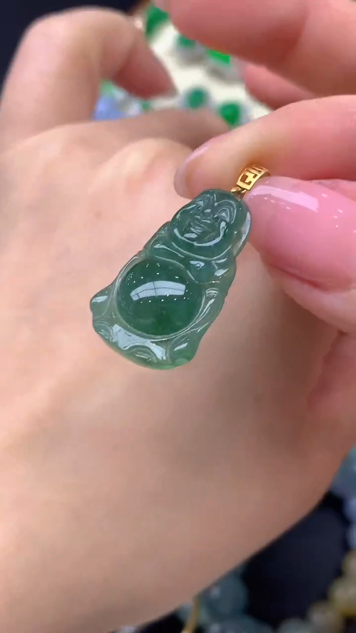 【闪购商品】翡翠颈饰18K金镶嵌14-天然翡翠