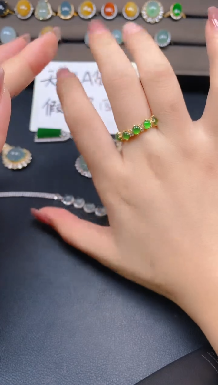 翡翠戒指银S925镶嵌47