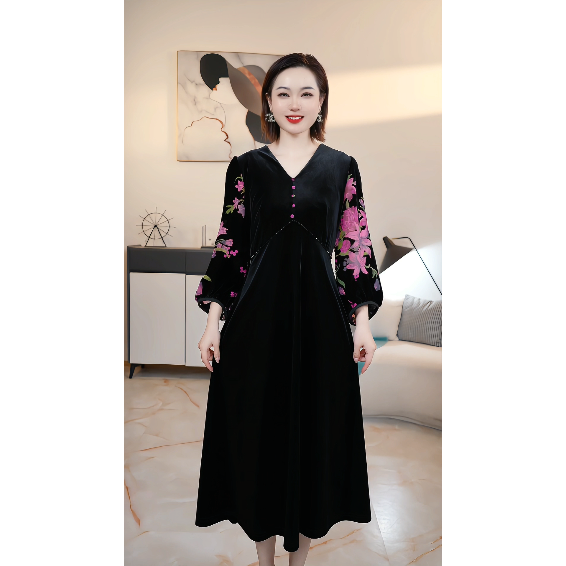 【撤柜清仓】A气质高端大码显瘦连衣裙 A79