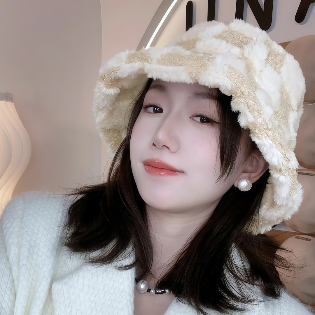 秋冬季渔夫帽子女加厚保暖防寒防风韩版时尚兔毛盆帽显脸小水桶帽