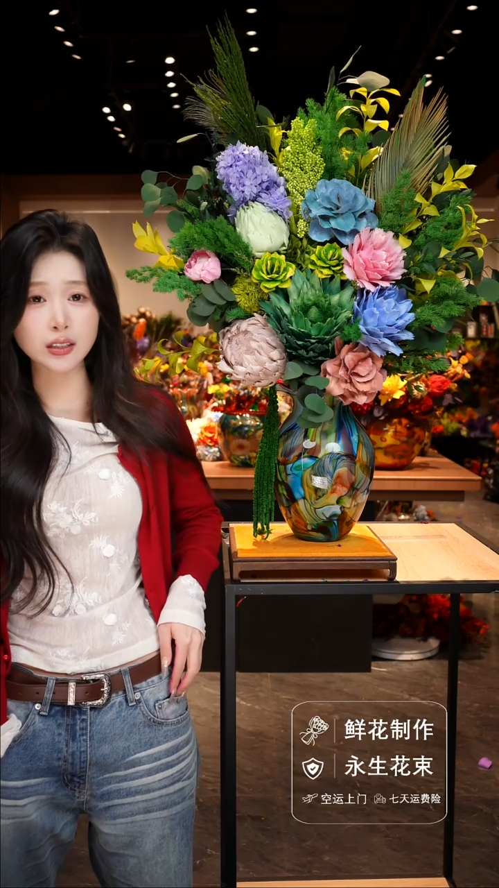 手工艺品琉璃手工花器花束空运包邮送货上门-以图片为准