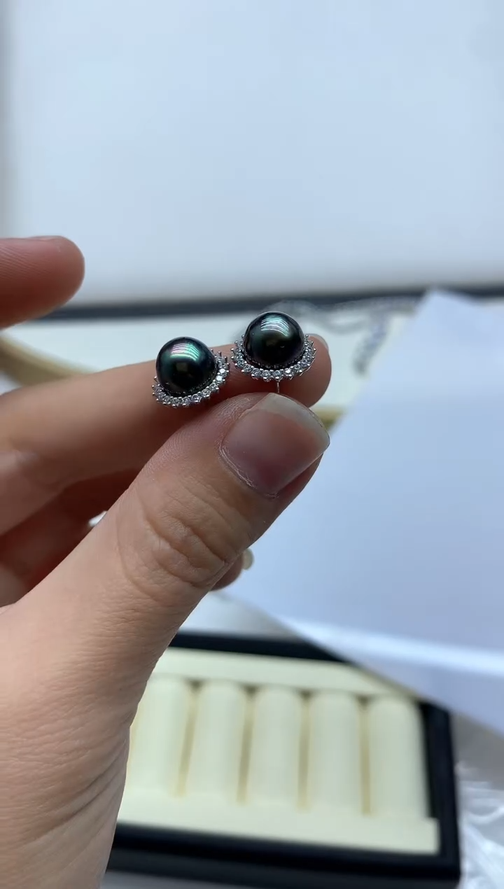 银S925镶嵌耳饰海水珍珠1