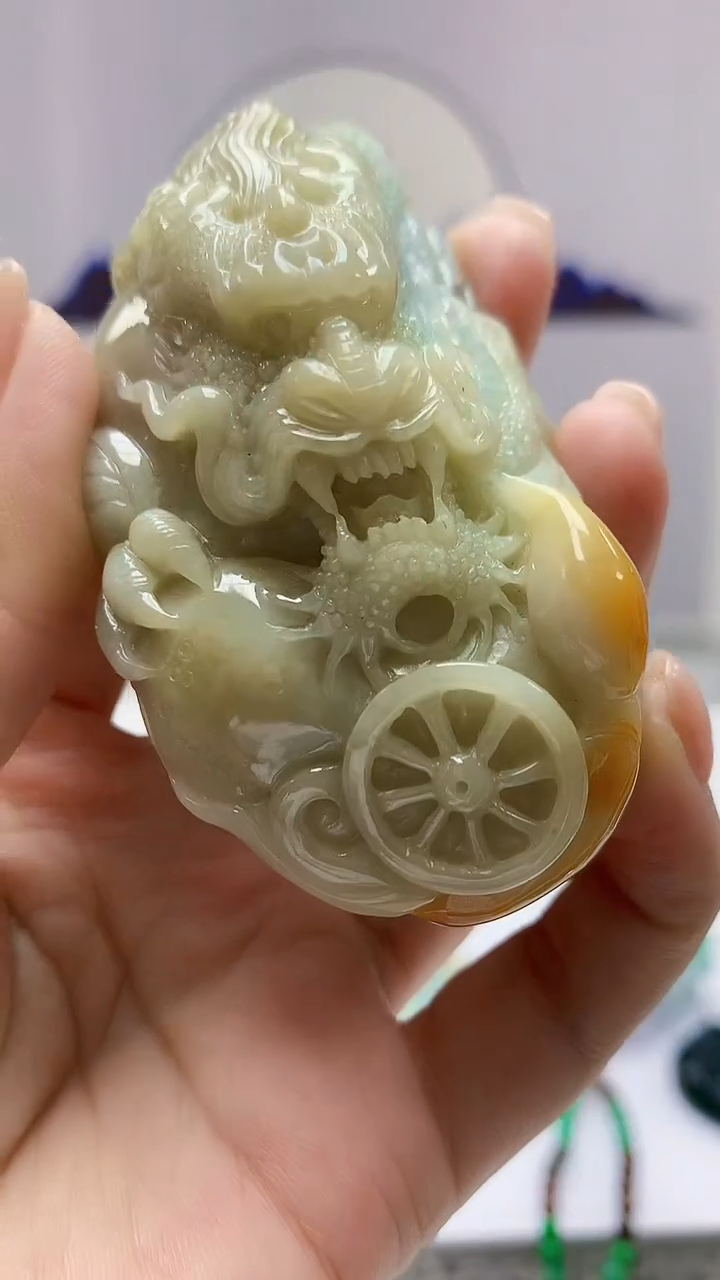 【闪购商品】定制翡翠未镶嵌4812ms-毛货龙牌赠珠链71