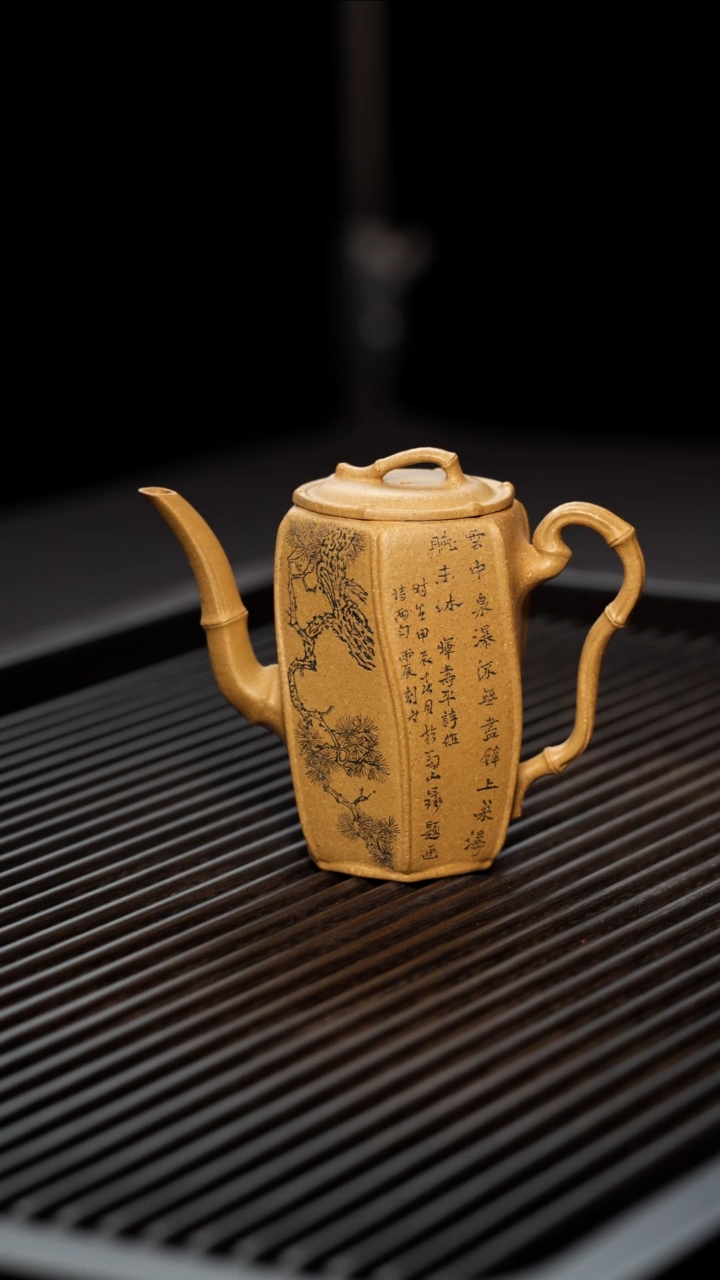 茶壶紫砂半手工扭竹