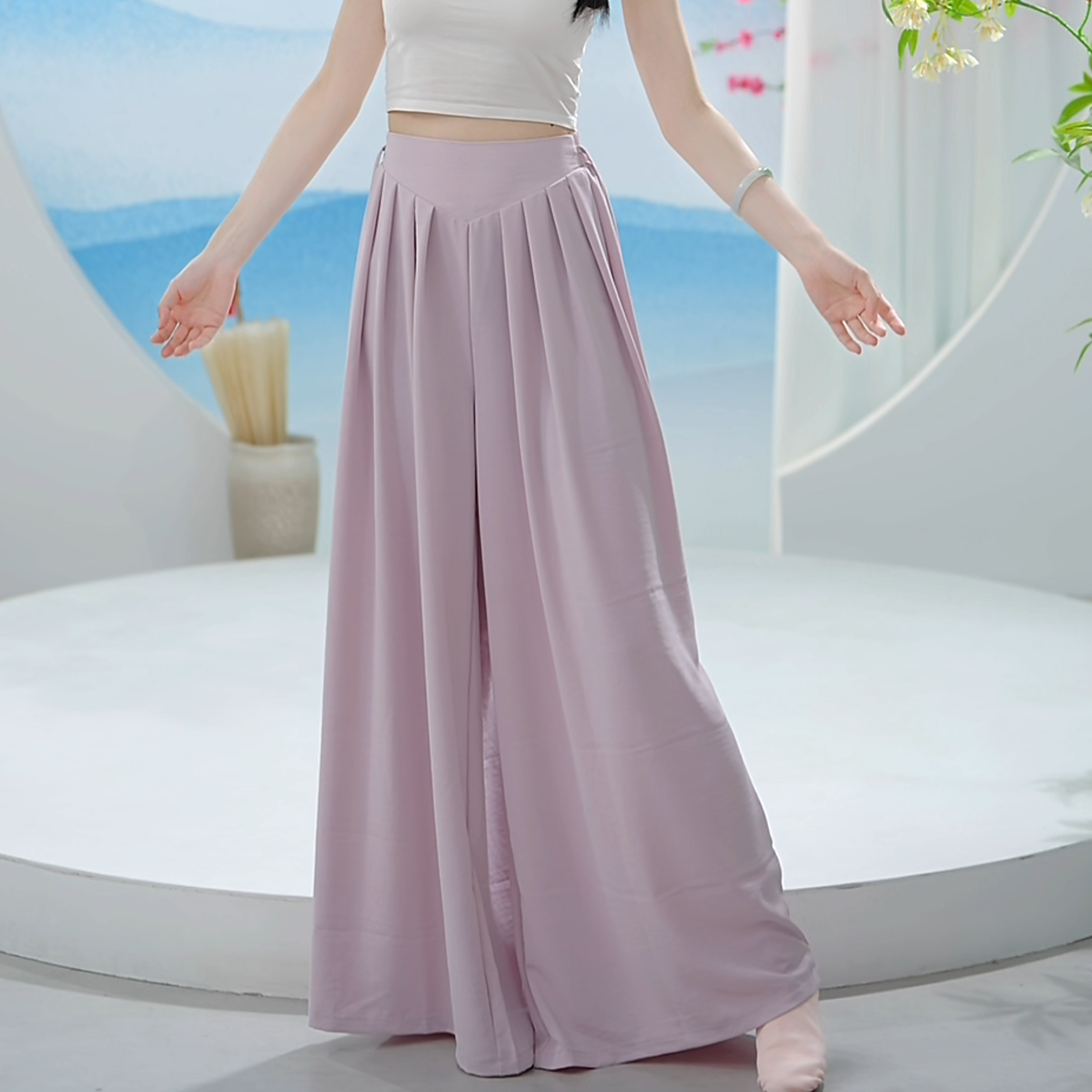 8111 D现代舞蹈服装裤女新款宽松阔腿跳舞练功日常可穿飘逸