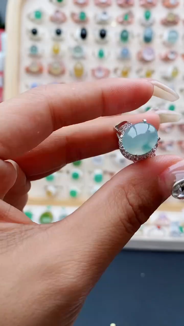 【闪购商品】翡翠戒指未镶嵌缅甸天然A货翡翠222  3+9