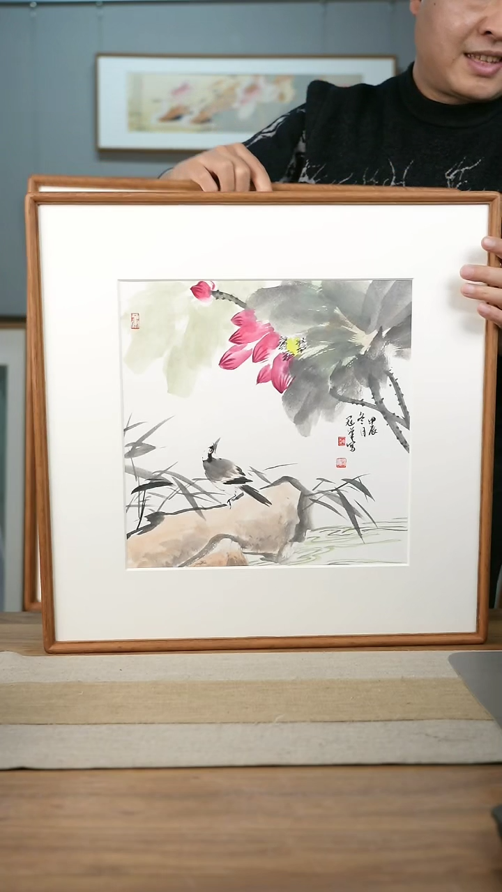 【闪购商品】书法美协副主-赵老师52*52带框花鸟作品
