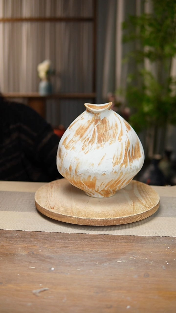 【闪购商品】陶瓷  花器诧寂黄大肚