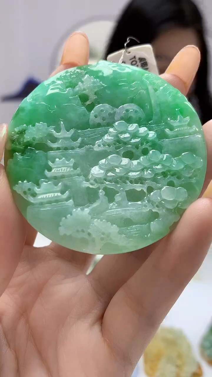 【闪购商品】定制翡翠未镶嵌0405DD-毛货挂件山水109