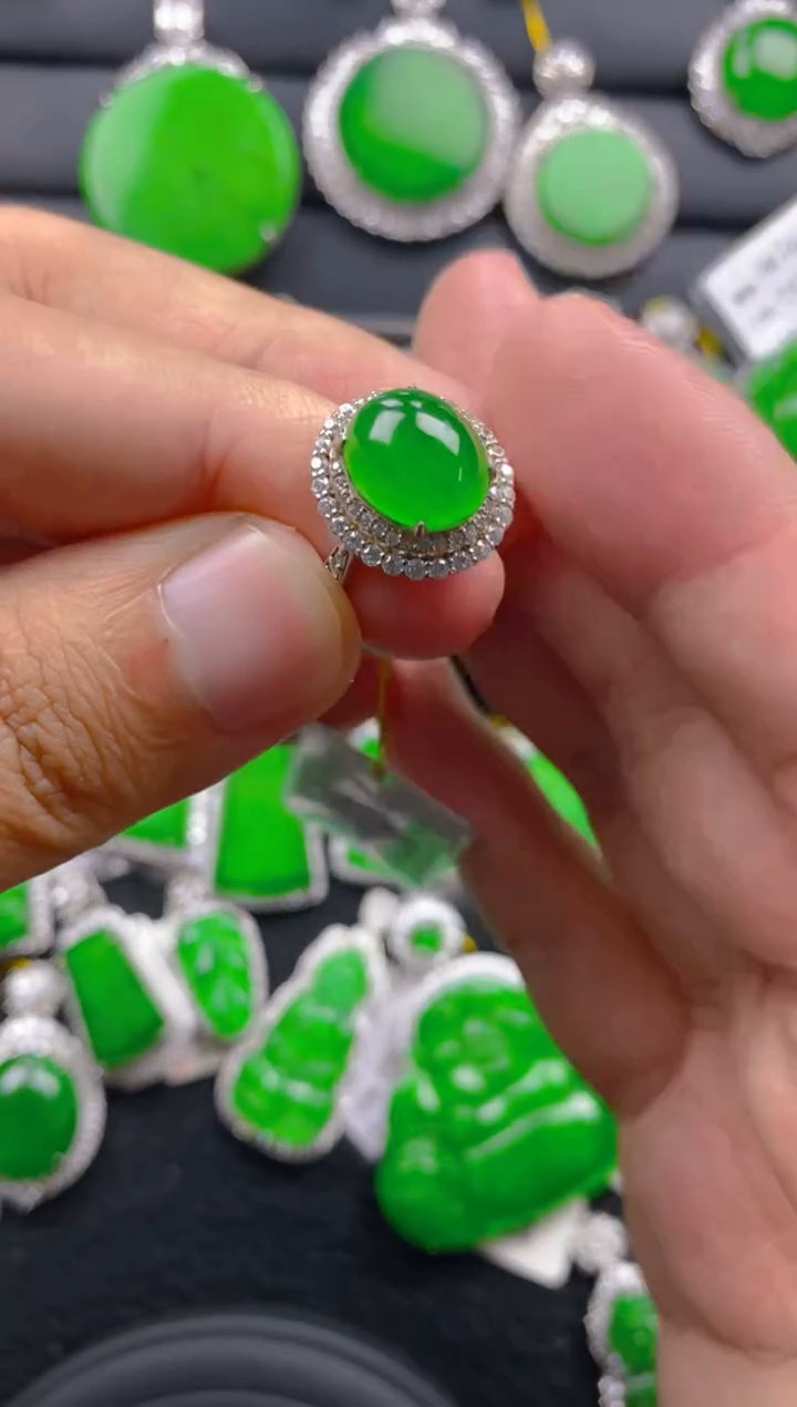 【闪购商品】翡翠戒指银S925镶嵌11111111