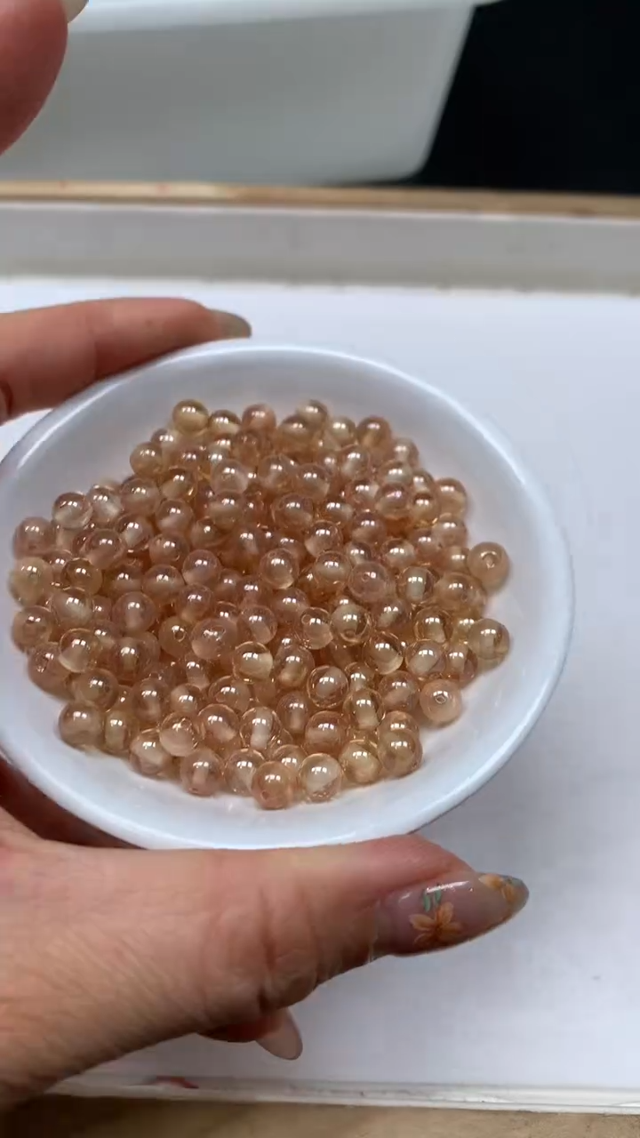 未镶嵌天然锆石散珠B2062 香槟锆石6mm10个8.8元（浅）