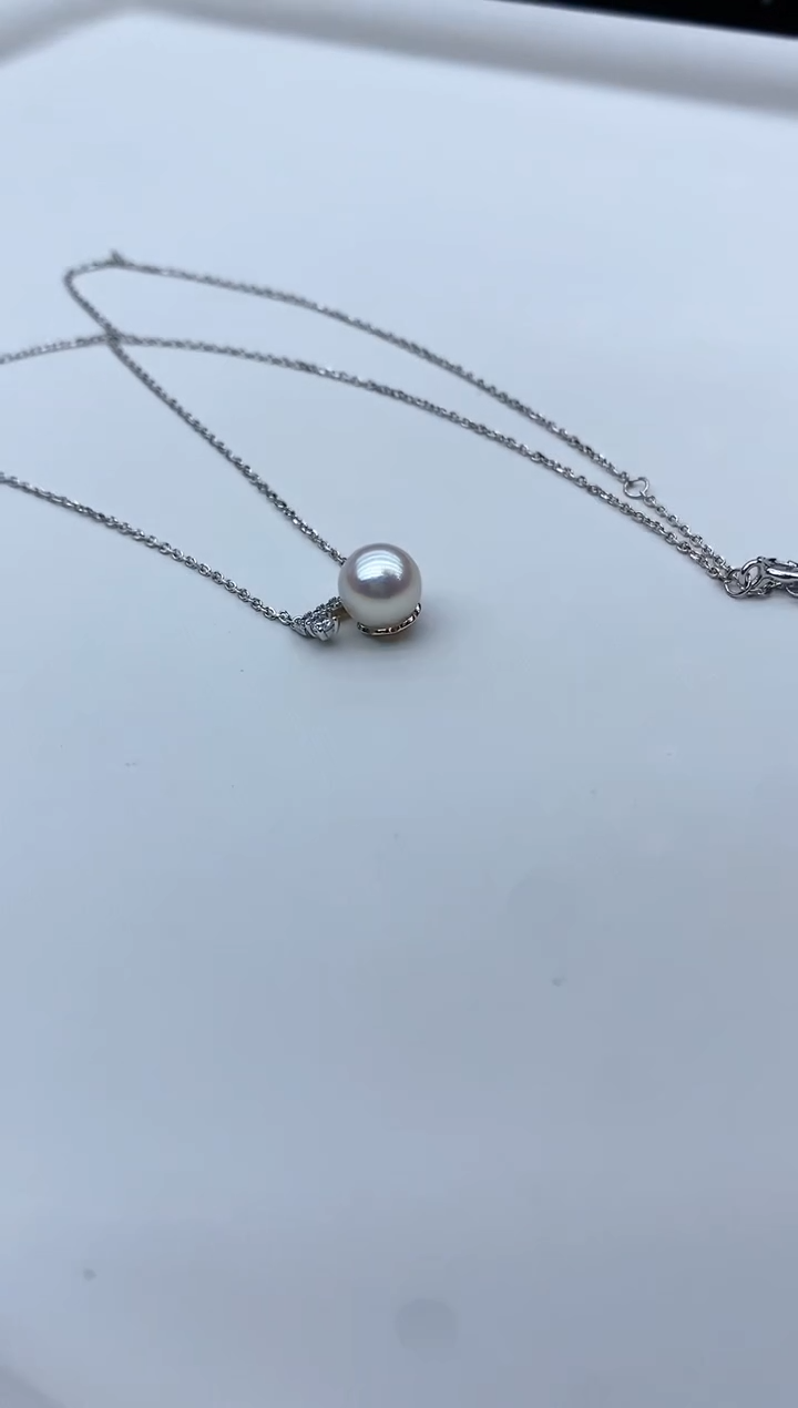 【闪购商品】海水珍珠颈饰银S925镶嵌8-8.5mm