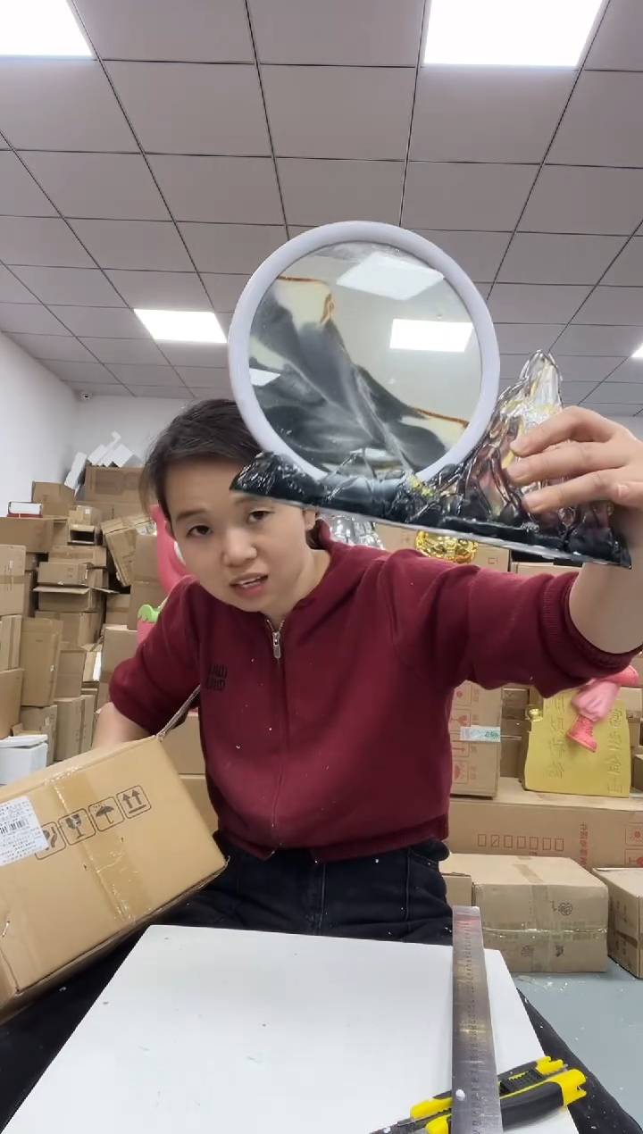 树脂水晶山流沙画摆件-黑色