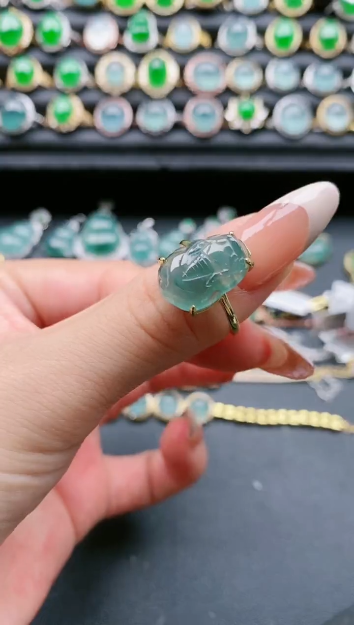【闪购商品】翡翠戒指银S925镶嵌111111
