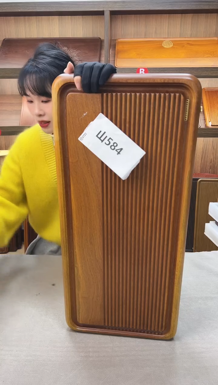 584# 微瑕 70*35*4cm景州进口花梨木实木茶盘
