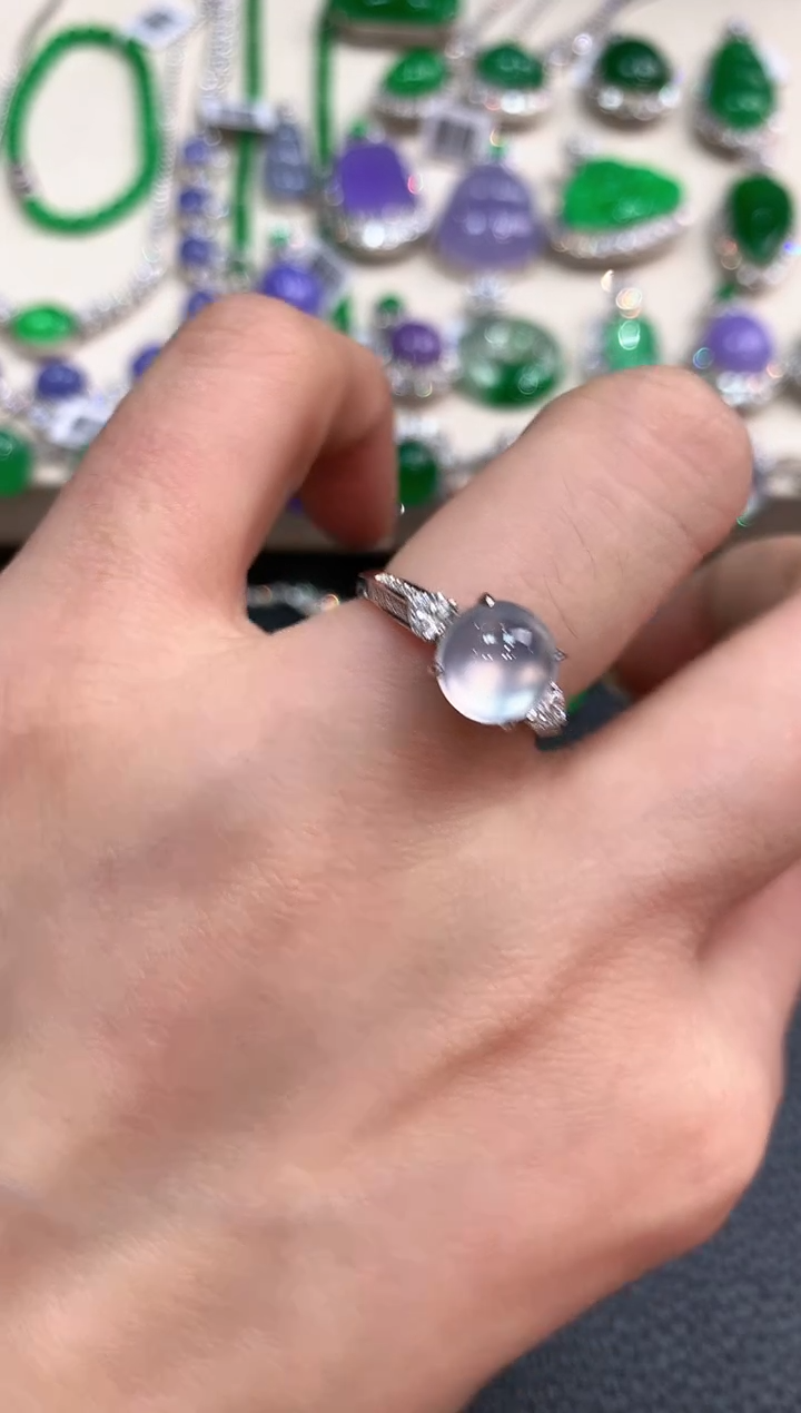 【闪购商品】翡翠戒指18K金镶嵌m19       