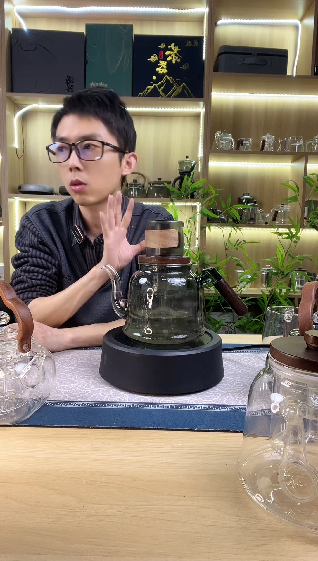 电陶炉黑+壶烟灰色+4个卡扣杯