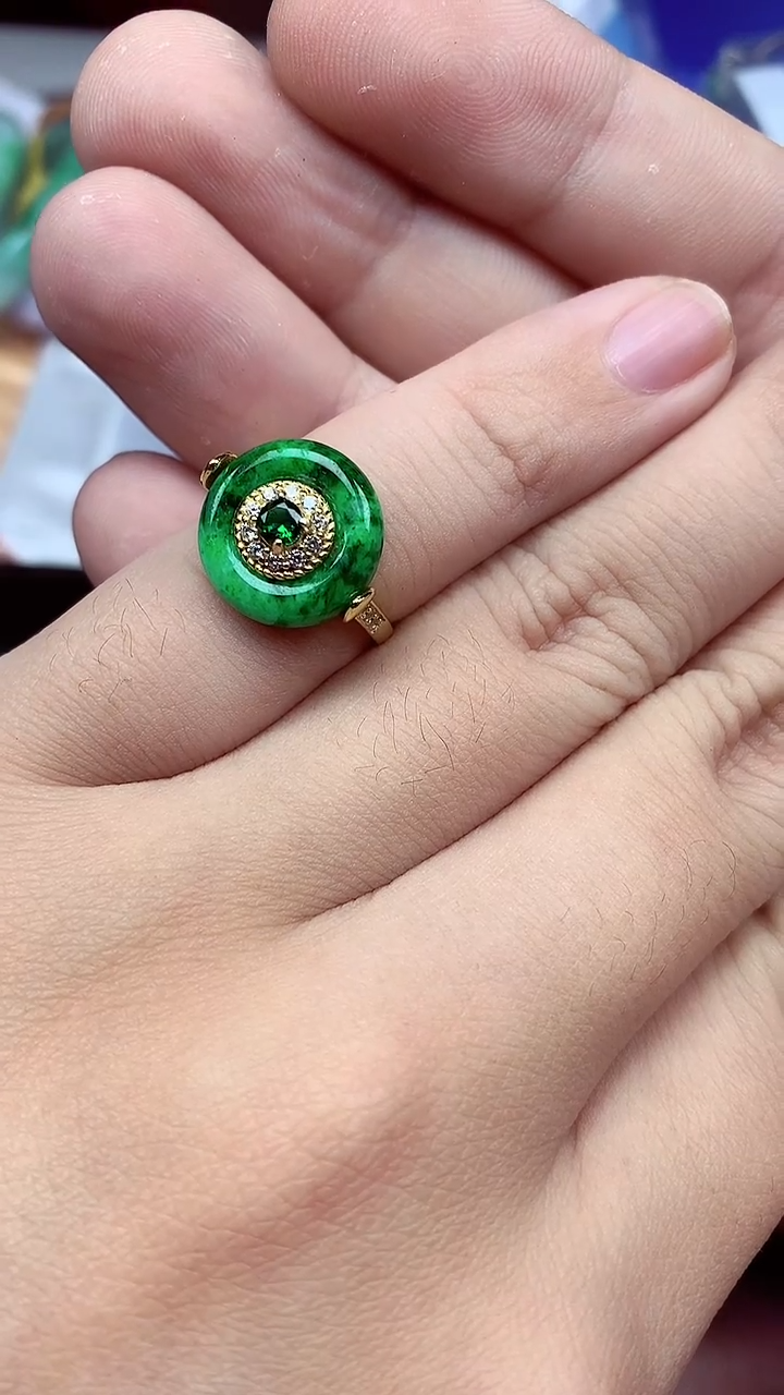 【闪购商品】翡翠戒指银S925镶嵌戒指