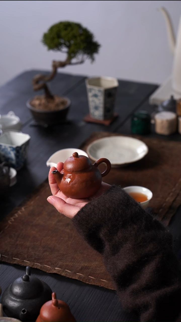 安*兰鼎平朱泥手捏壶65ml