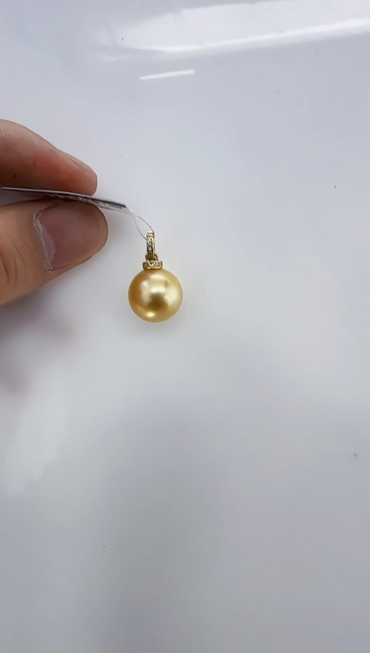 18K金镶嵌海水珍珠DA海水金珠吊坠13-14 ss113
