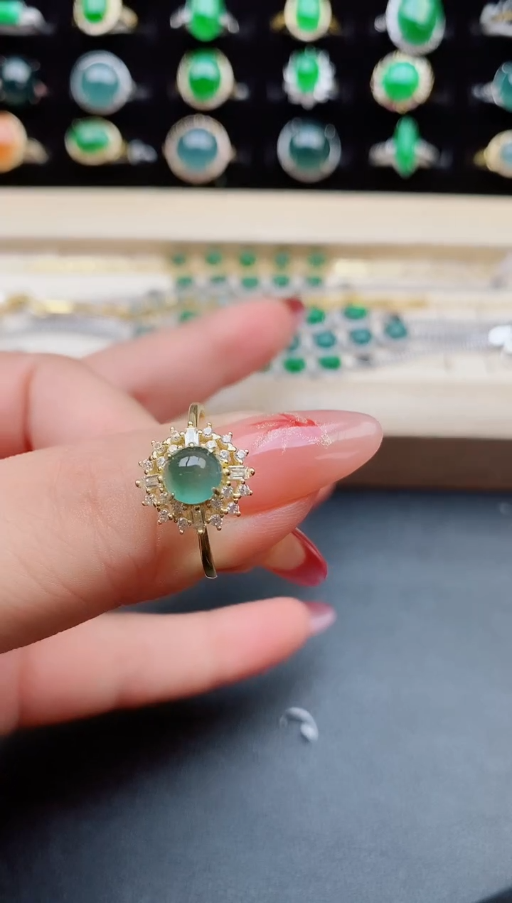 【闪购商品】翡翠戒指银S925镶嵌321321