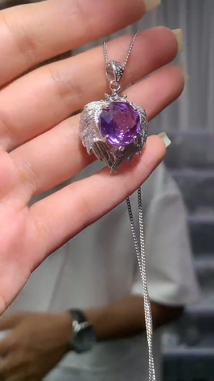 颈饰银S925镶嵌紫晶【宝石世家严选】