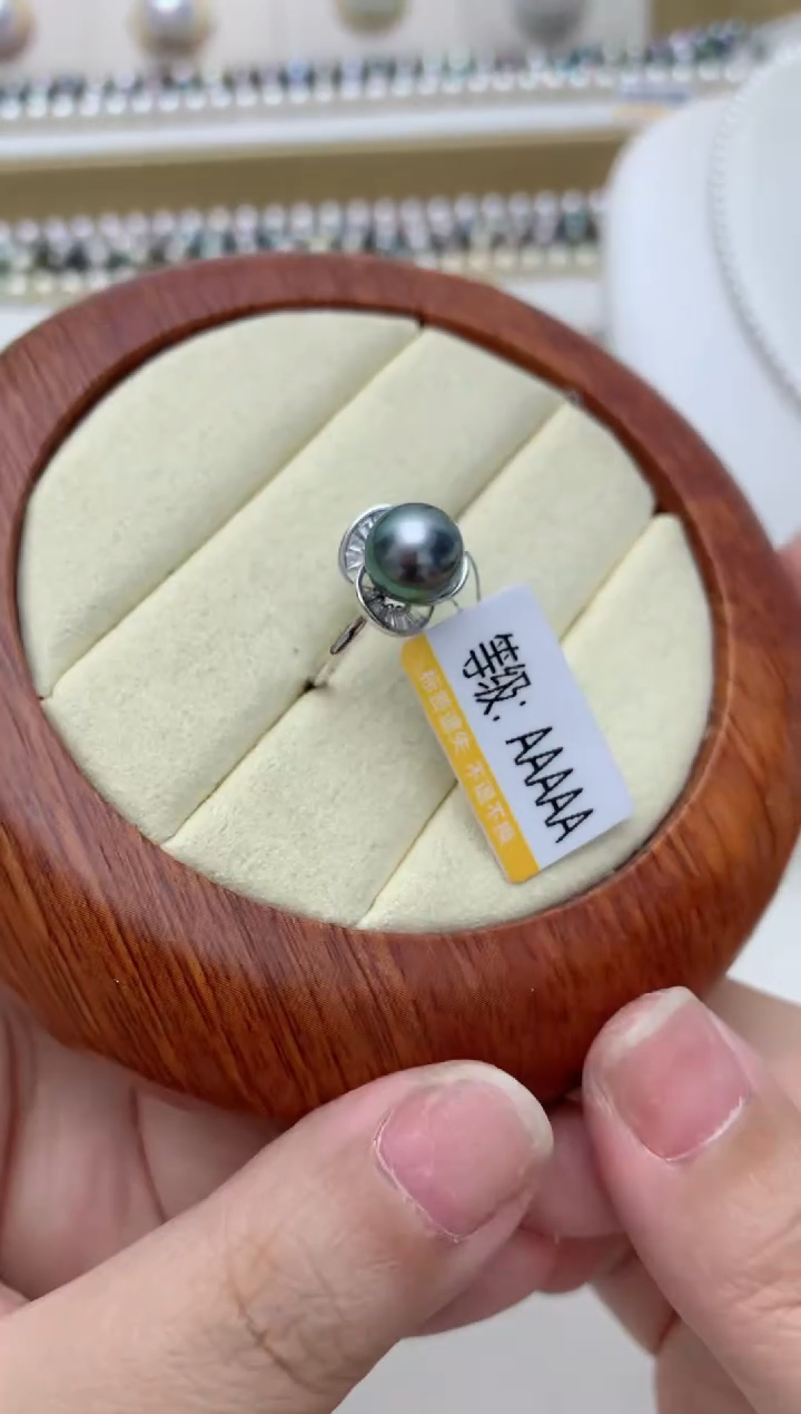 海水珍珠戒指银S925镶嵌w49 