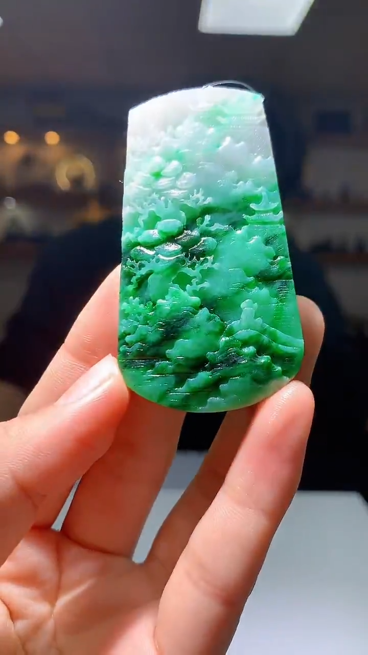 定制翡翠未镶嵌1087hm-毛货挂件46