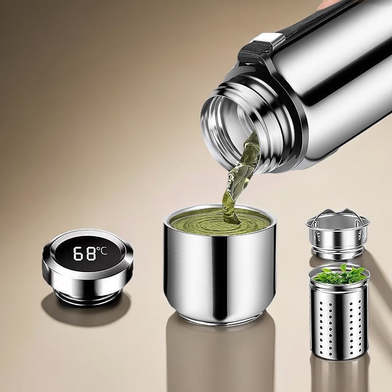 高档全钢保温杯超大容量男女316泡茶杯瓶不锈钢运动水壶显温杯子