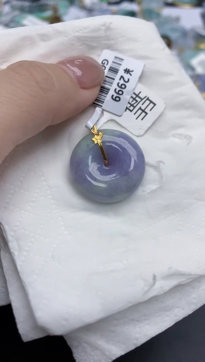 【闪购商品】翡翠颈饰18K金镶嵌天然缅甸翡翠A货