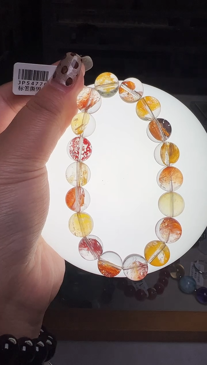 未镶嵌手串水晶锦鲤胶花手串11mm+ JP54770 