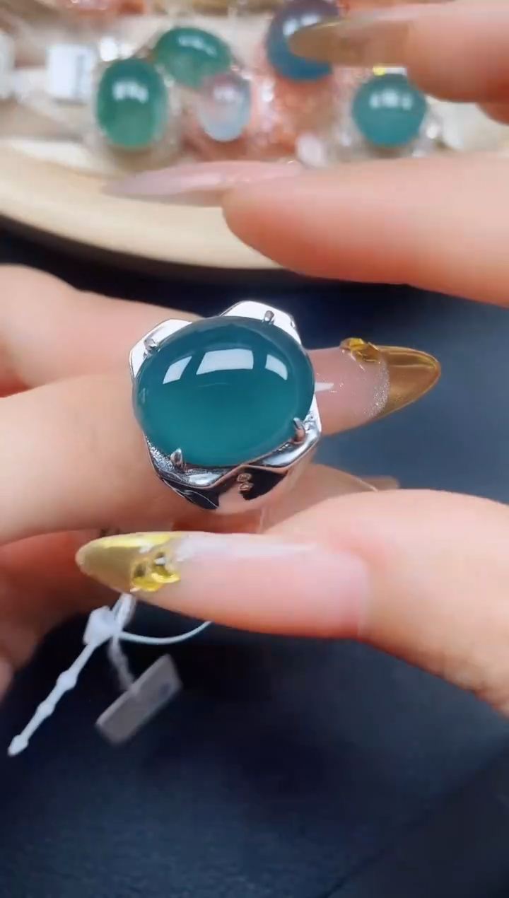 【闪购商品】翡翠戒指银S925镶嵌翡翠