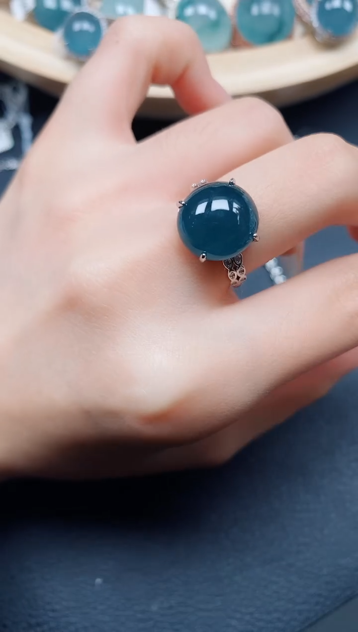 【闪购商品】翡翠戒指银S925镶嵌翡翠