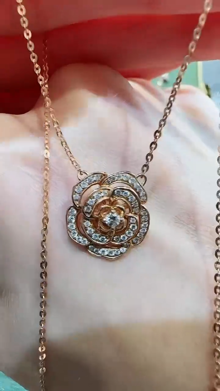 【闪购商品】钻石套链18K金镶嵌18K金钻石花花套链