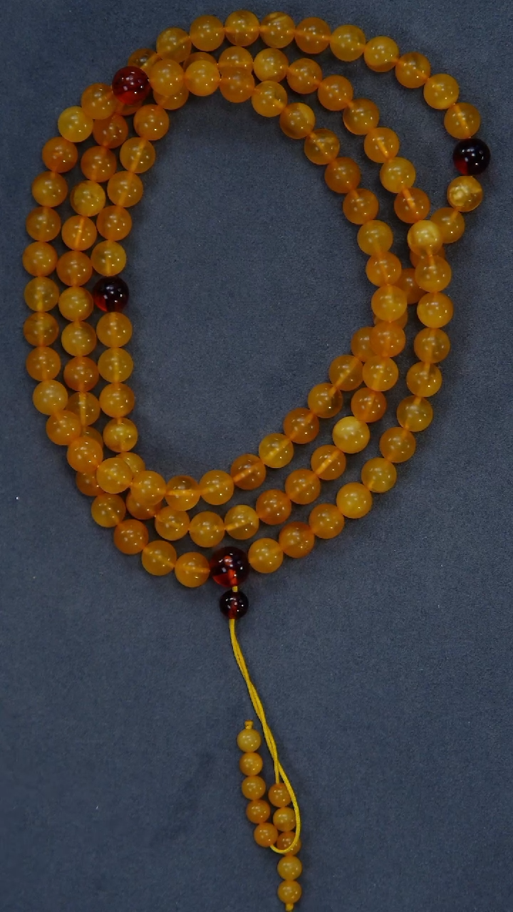 【闪购商品】琥珀裸石未镶嵌金绞蜜108    7+