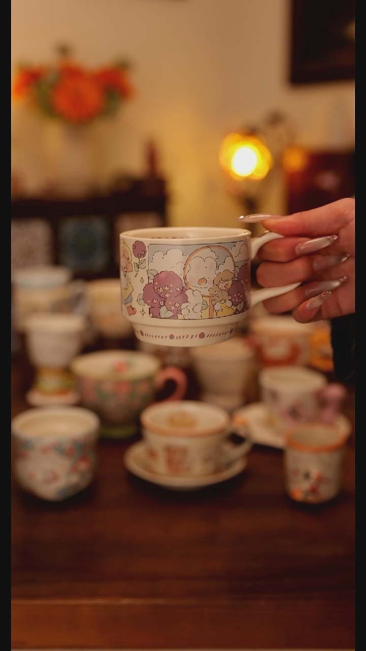 陶瓷手柄款阿满叠叠杯 夏之旅